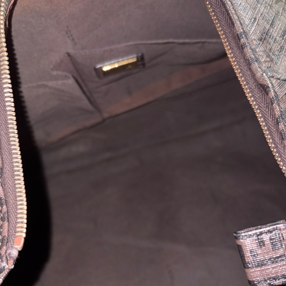 Authentic Fendi Dark Brown Zucchino FF Logo Hobo Bag with Gold-Tone Accents - Picture 12 of 15